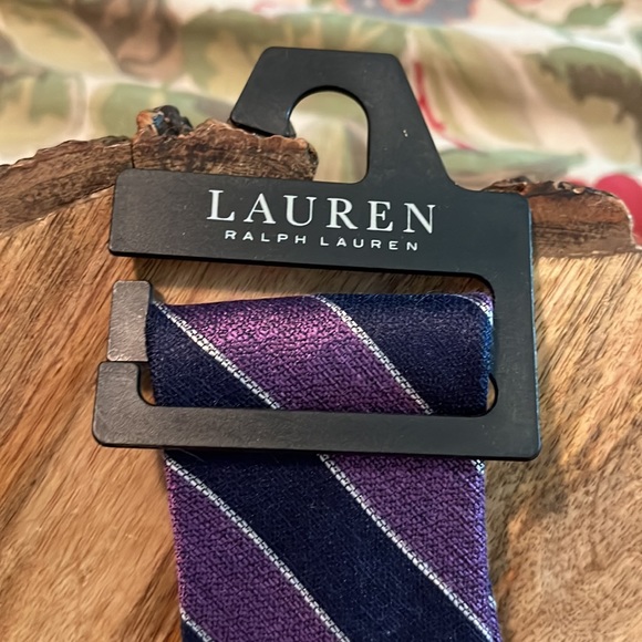 RALPH LAUREN Mens SLIM tie Graphic Stripe Print Purple & Blue Career fun $89 NEW - Picture 5 of 16